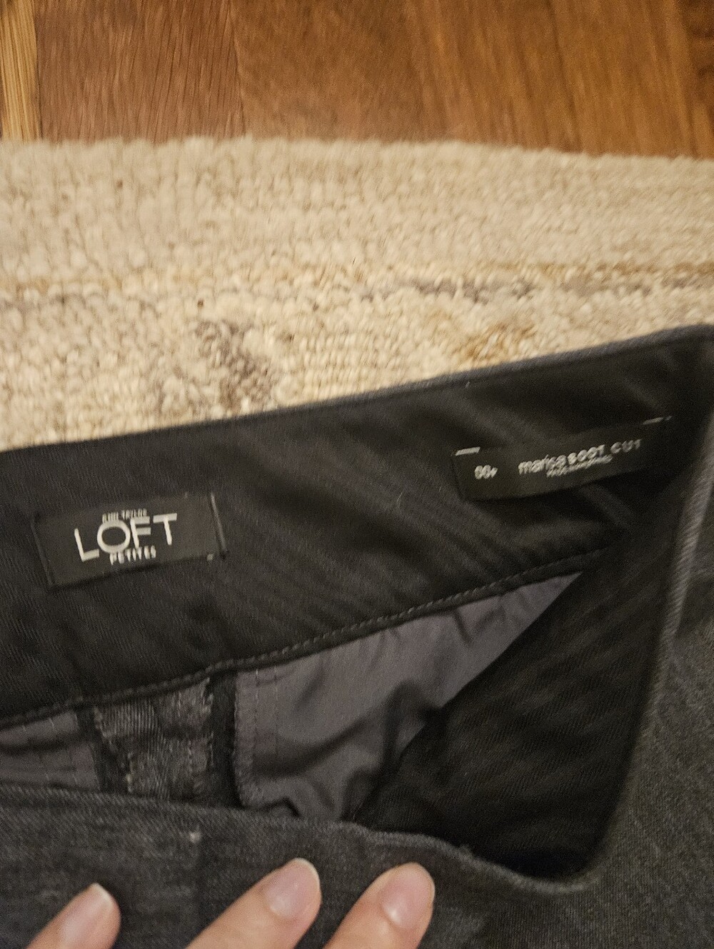 LOFT Womens Petite Dark Charcoal Dress Pants